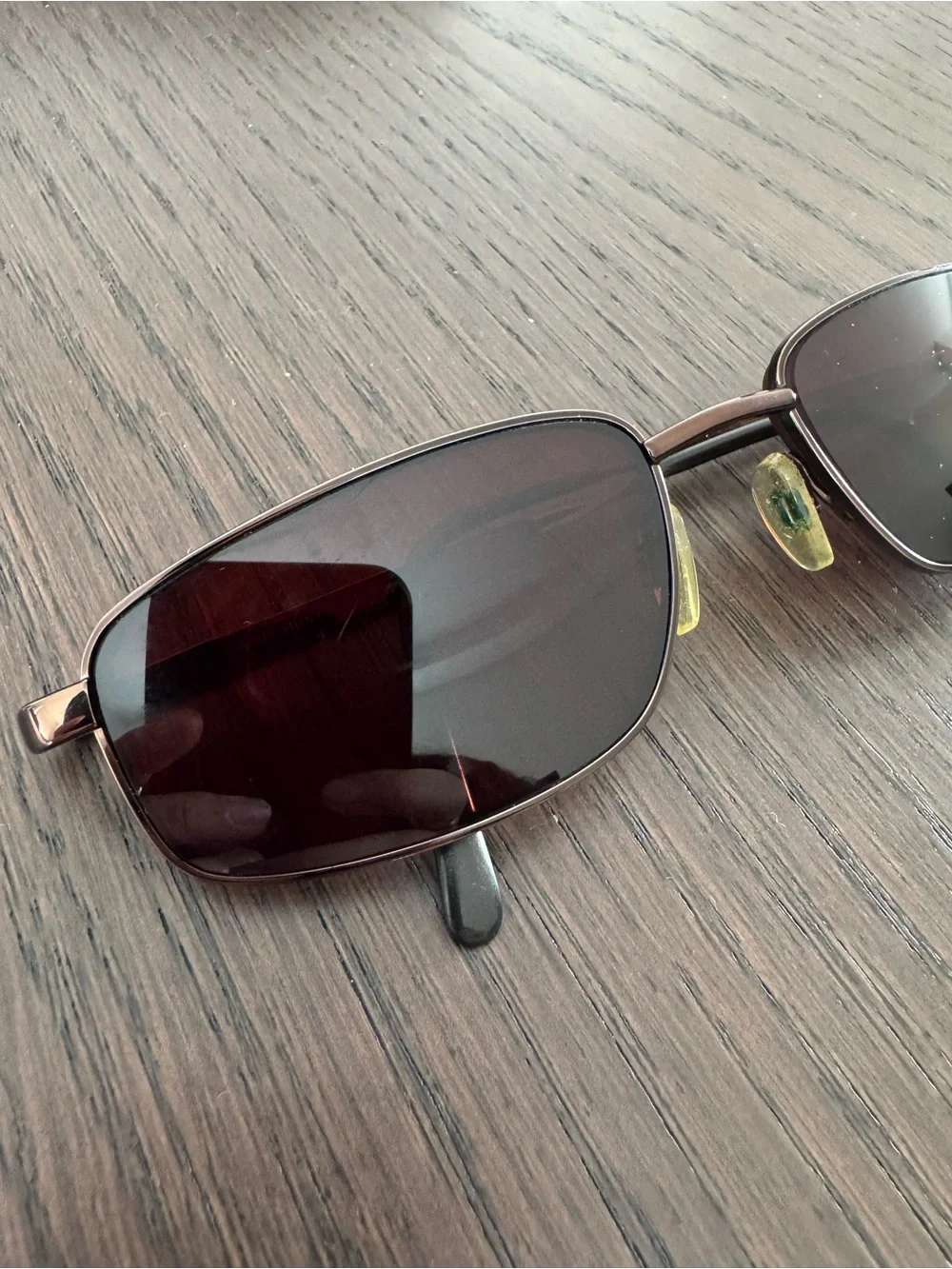 Vintage SunGear SG 915 Shiny Copper Rectangular Sunglasses Brown Lens 57-18-135